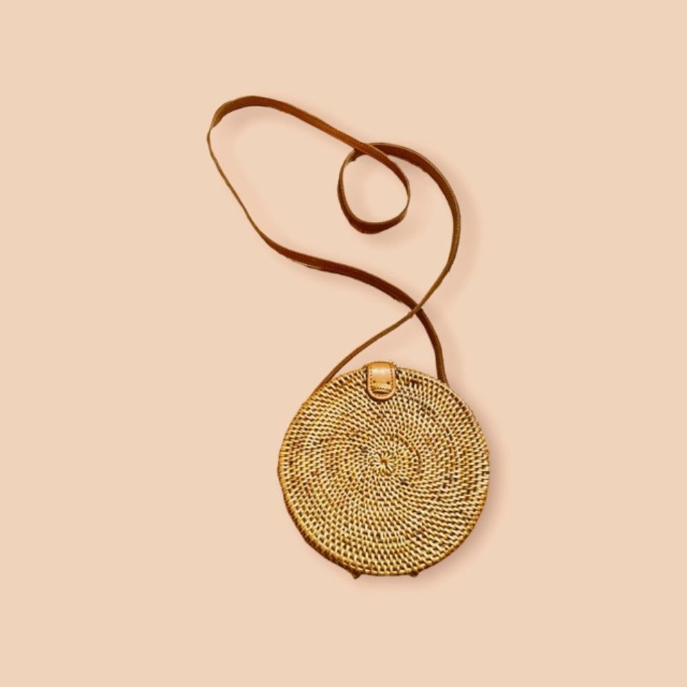 Round Rattan Woven | Bali Crossbody Bag